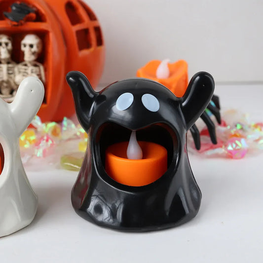 2025 New Halloween Ghost Lamp with LED Flameless Candles – Decorative Party & Horror Atmosphere Prop