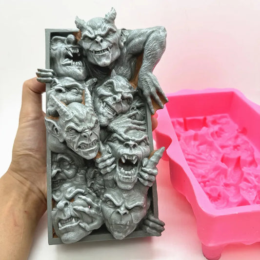Black Little Devil Silicone Mold – DIY Gypsum, Resin, Candle & Concrete Craft Mould