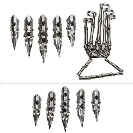 Black Metal Finger Claw – Unique Skeleton Full Finger Rings for Punk Rock Style & Tech-Inspired Fashion