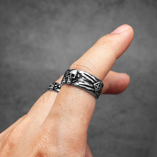 Domineering Skull Devil Ring – Stainless Steel Punk Rock Gothic Jewelry for Men & Women