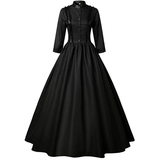 Medieval Victorian Retro Princess Cosplay Costume – Elegant Gothic Vampire Bride Dress