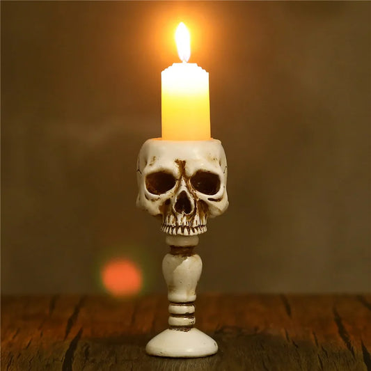 Skull Candle Holder – Resin Ghost Head Candlestick